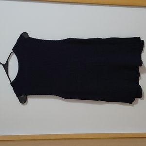 Navy Blue, Sleeveless Sweater with Slit on each side